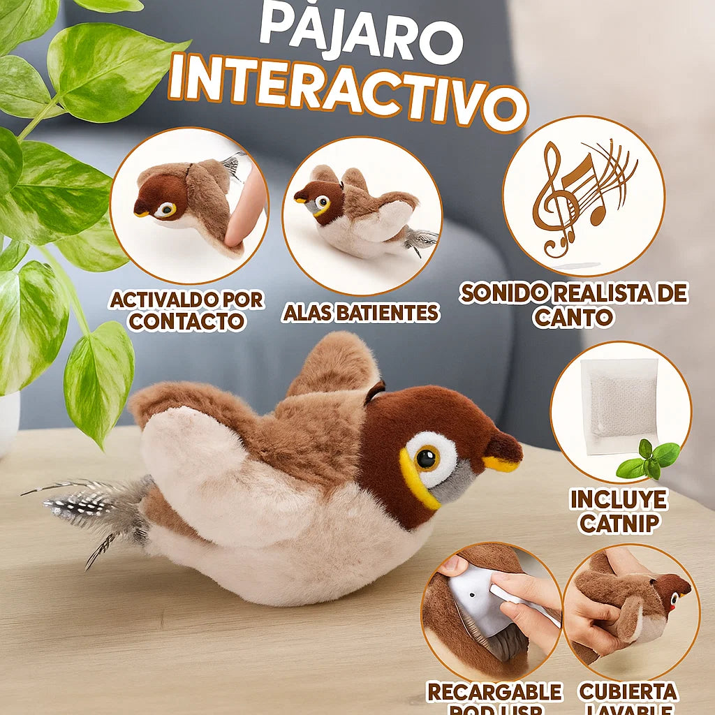 Pajarito interactivo para Gatos