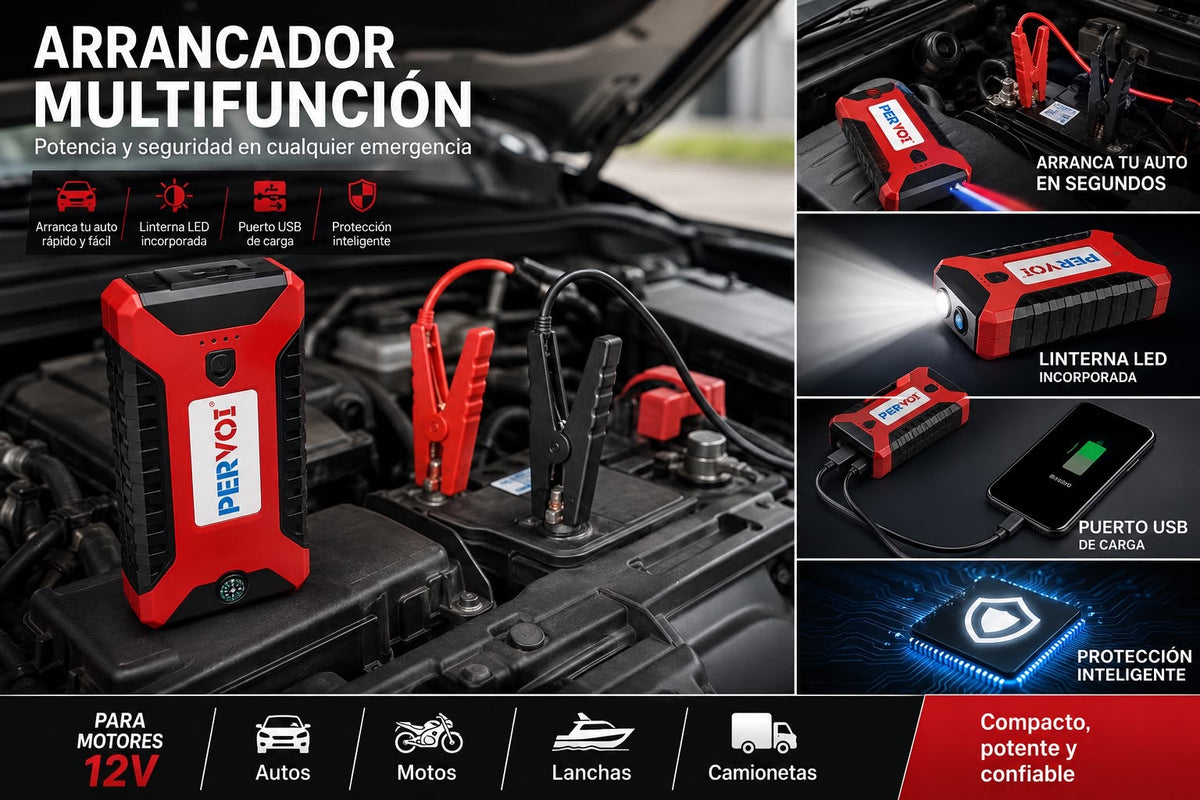 Arrancador de Batería para Auto 12V