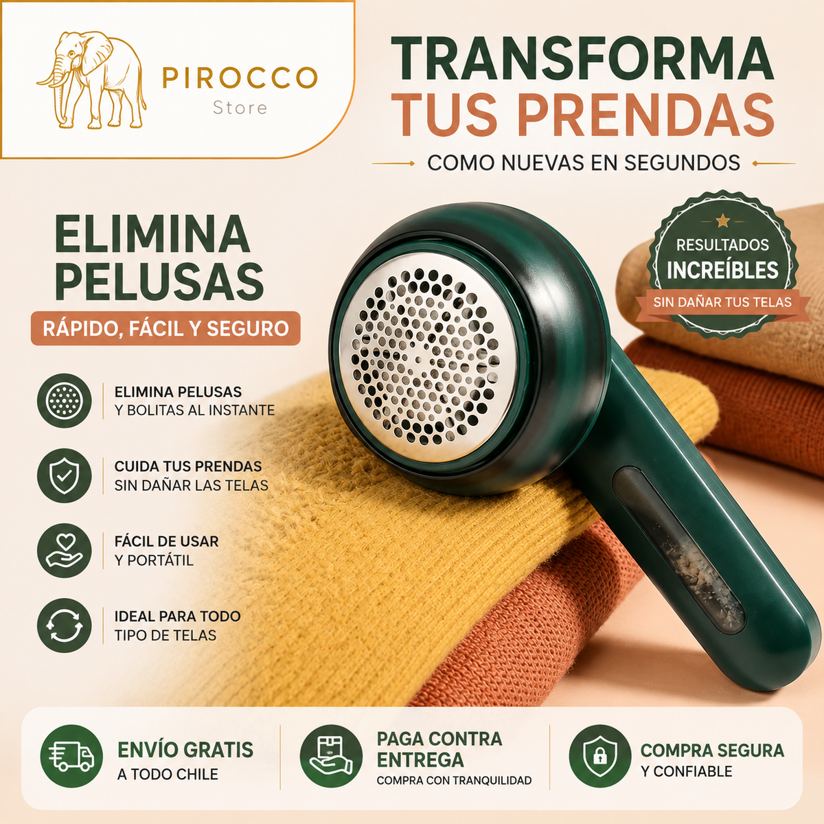 Quita pelusas recargable
