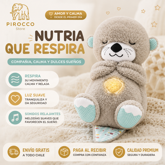 🥉 Nutria que Respira – Peluche de Apego con Luz y Sonidos