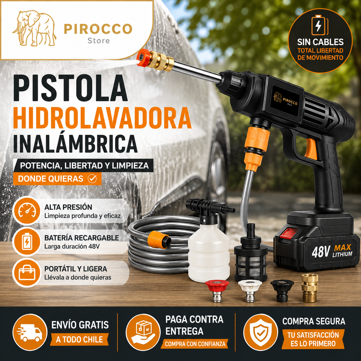 PISTOLA DE HIDROLAVADO INALÁMBRICA