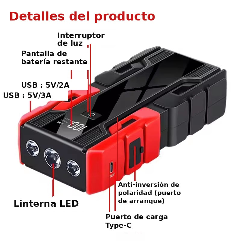 Arrancador de Batería para Auto 12V