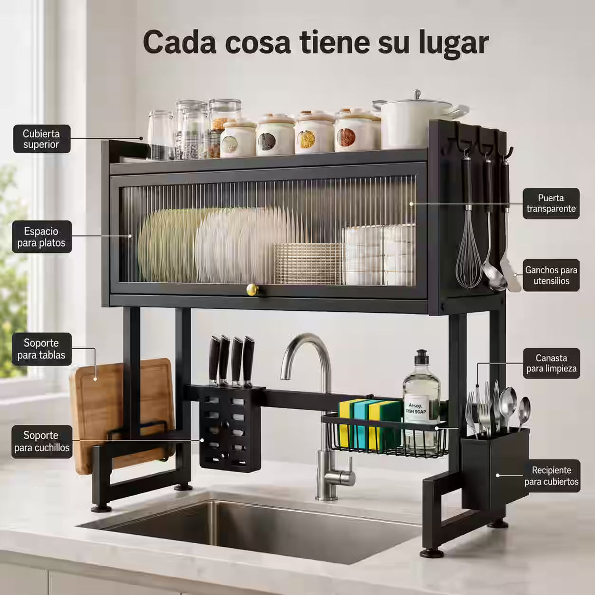 85cm - Libera espacio, organiza tu loza y transforma tu cocina