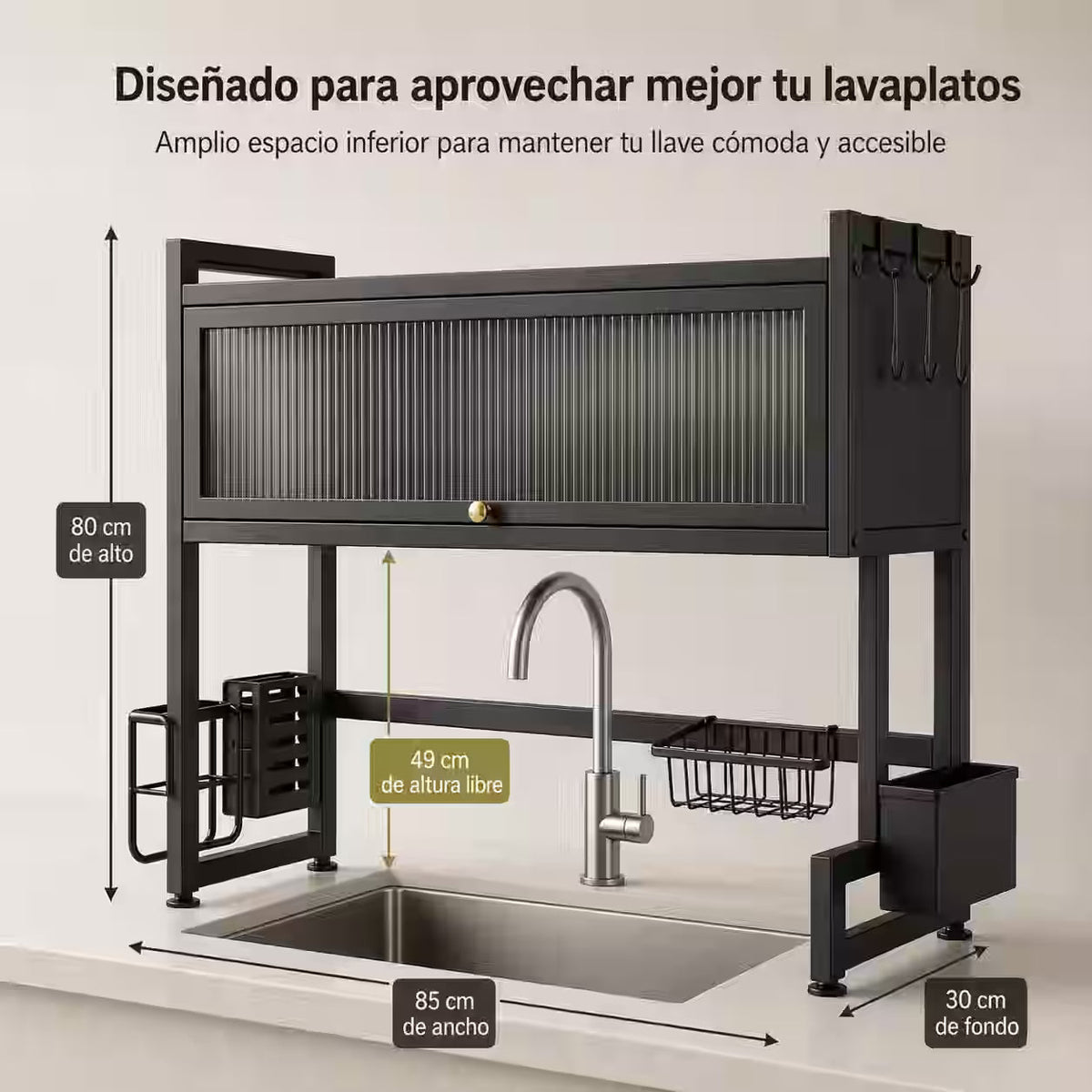 85cm - Libera espacio, organiza tu loza y transforma tu cocina
