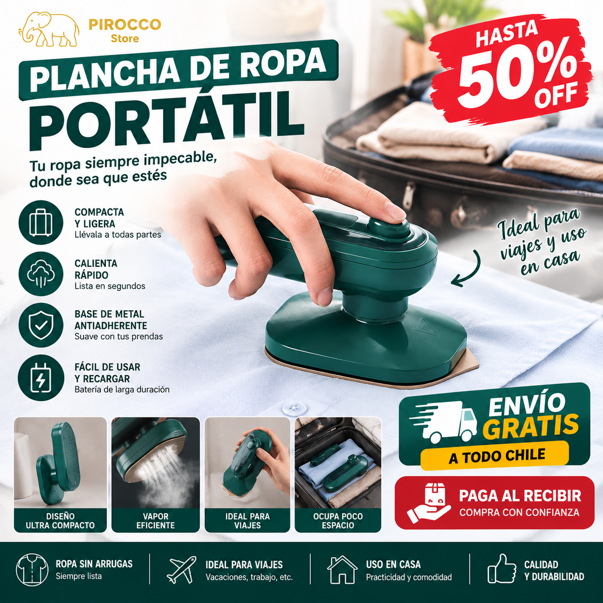 MINI PLANCHA ROPA A VAPOR