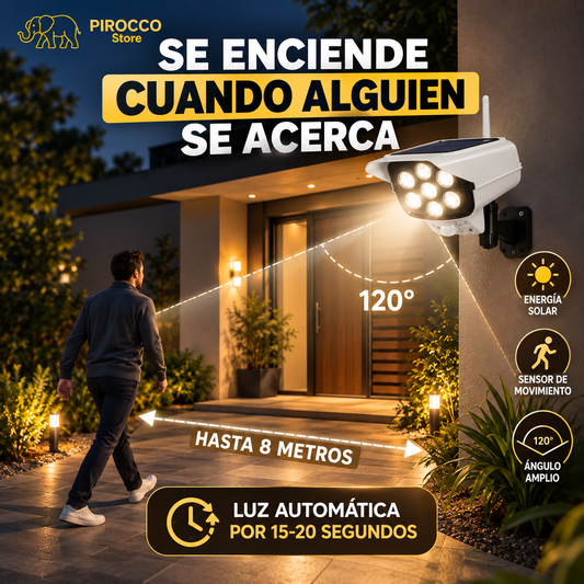 3x1 Foco Solar LED Tipo Cámara con Sensor de Movimiento