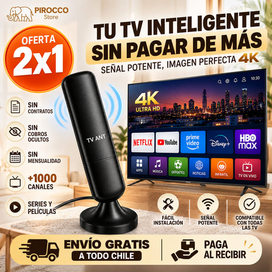 ¡2x1 Antena HD !Disfruta de canales Full HD sin pagar mensualidades