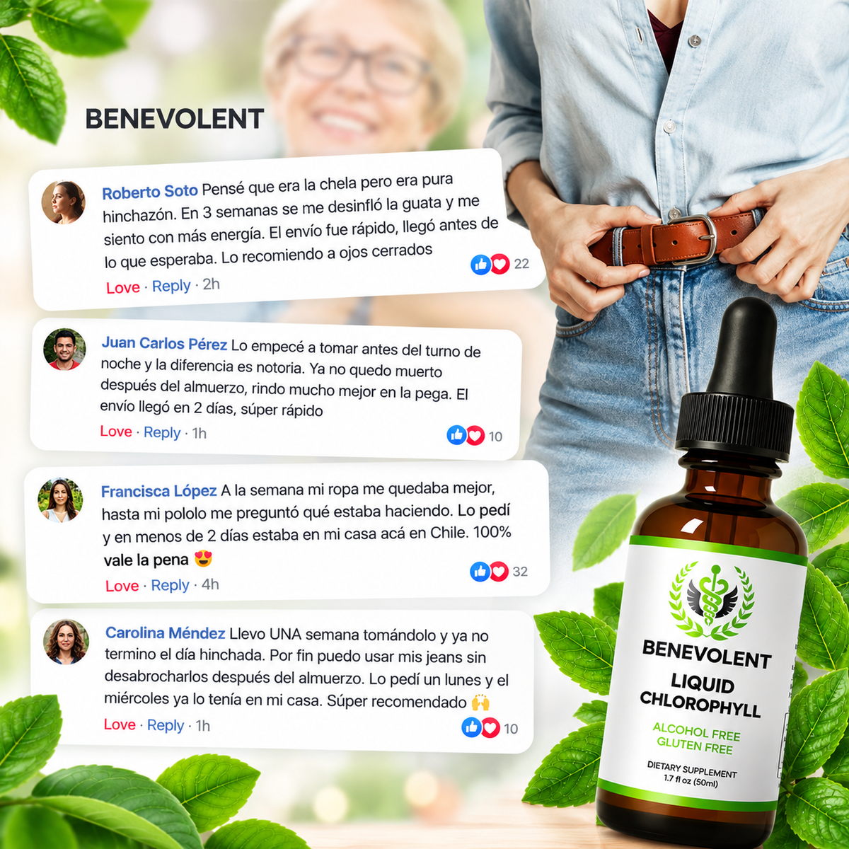 Gotas de Clorofila Benevolent® | Desintoxicación Natural 60ml