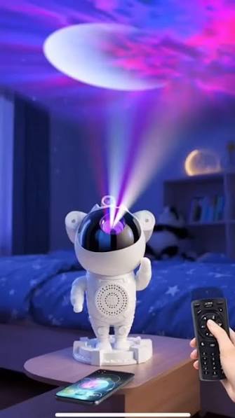 Mini Proyector Astronauta Galaxia con control