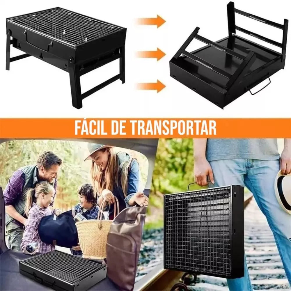 Parrilla de carbón portátil y plegable para Asados