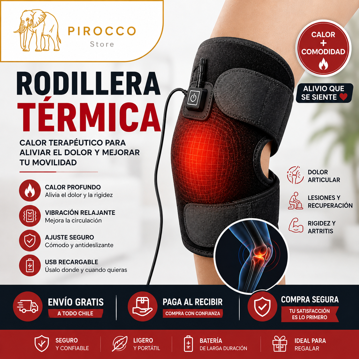 Rodillera Térmica 2 en 1