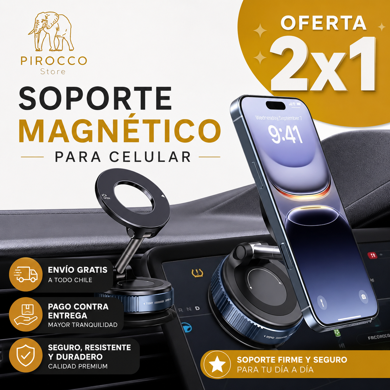 Soporte Magnético para Celular 2x1