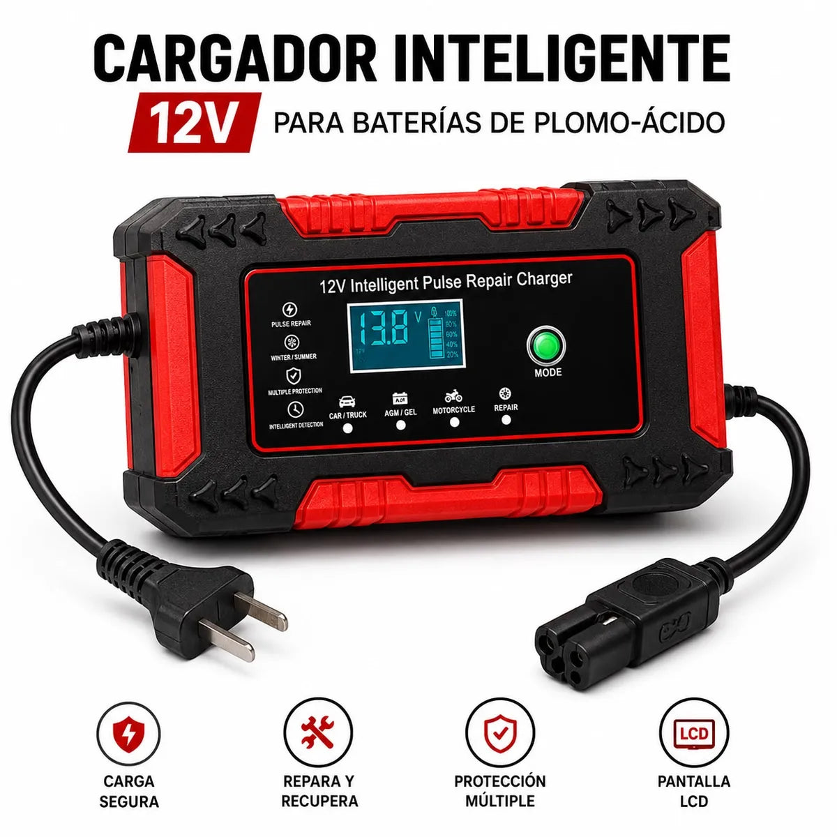 🔋 Cargador Inteligente de Batería 12V / 24V